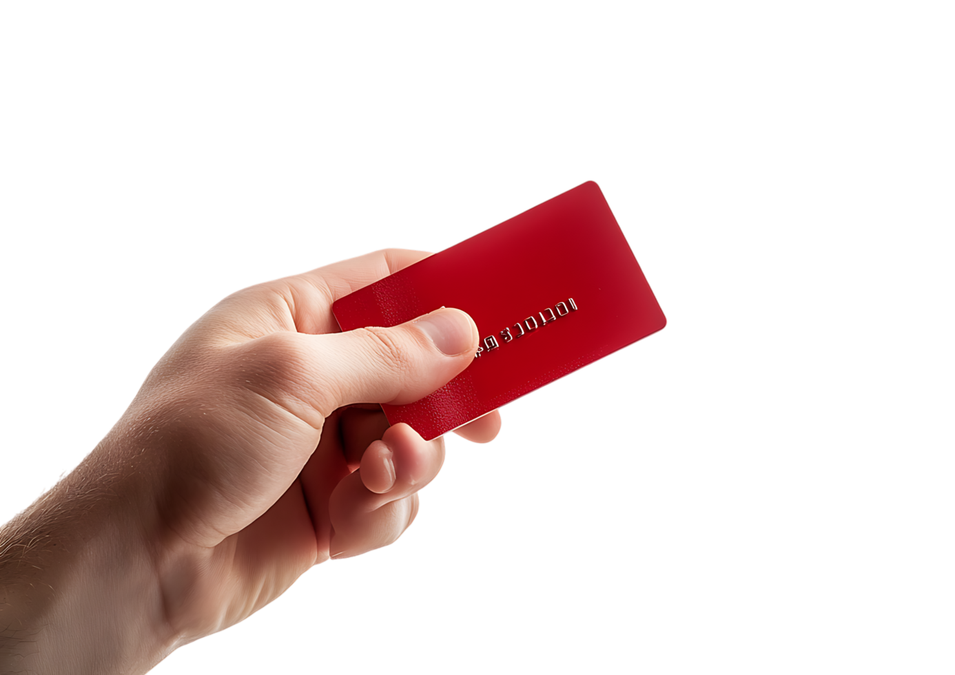 Hand holding red card png
