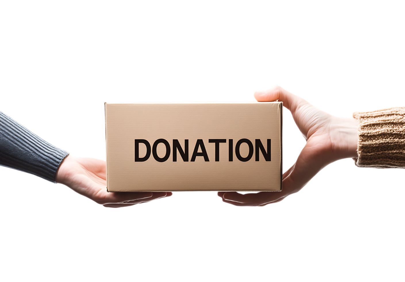Donation box on black background png