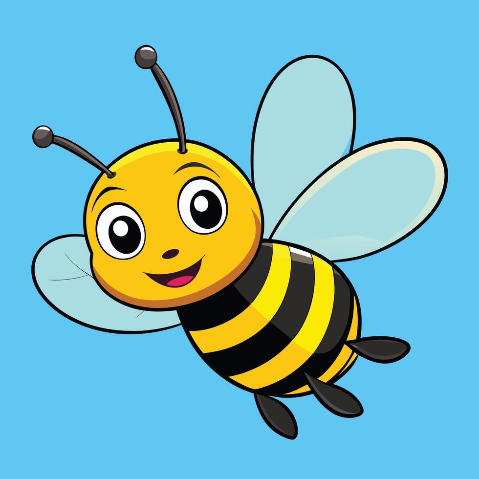 A Cartoon happy flying bee vector
