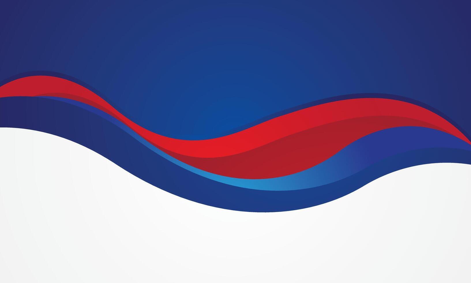 Abstract stylish blue red wave background vector