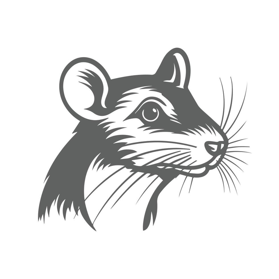 A rat head on a white background vector