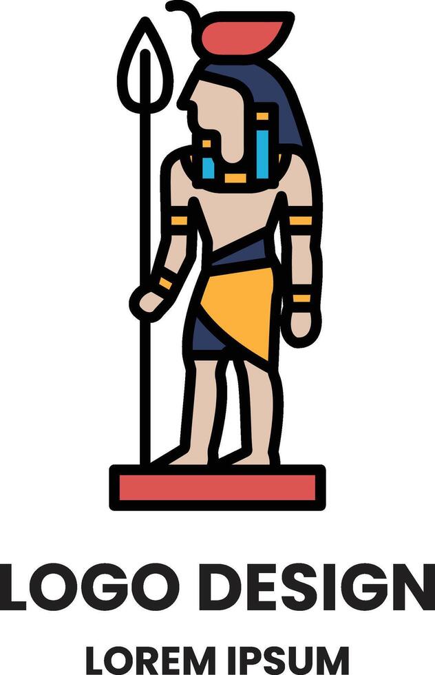 A man with a spear and a hat vector