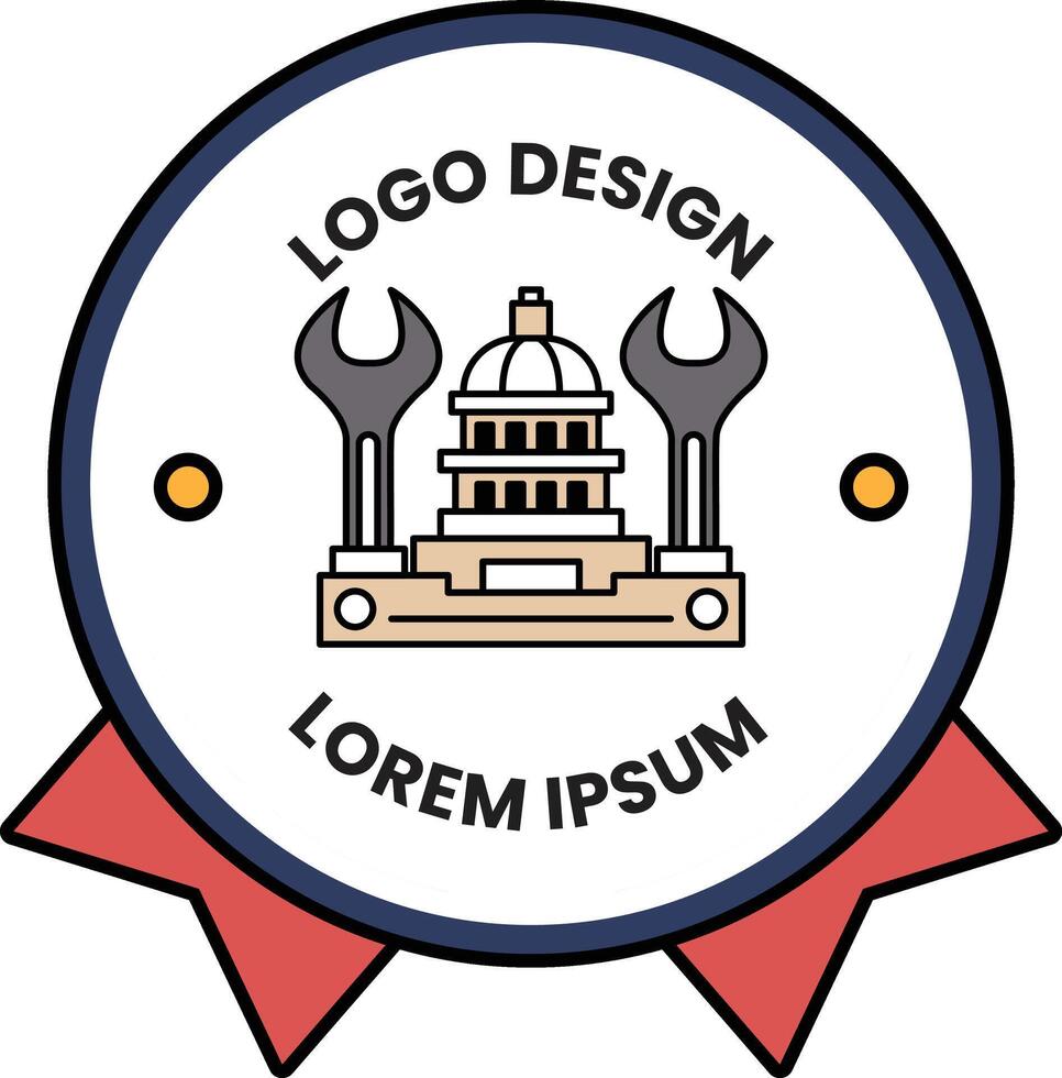 Illustration of logo design in the concept of labor union vector