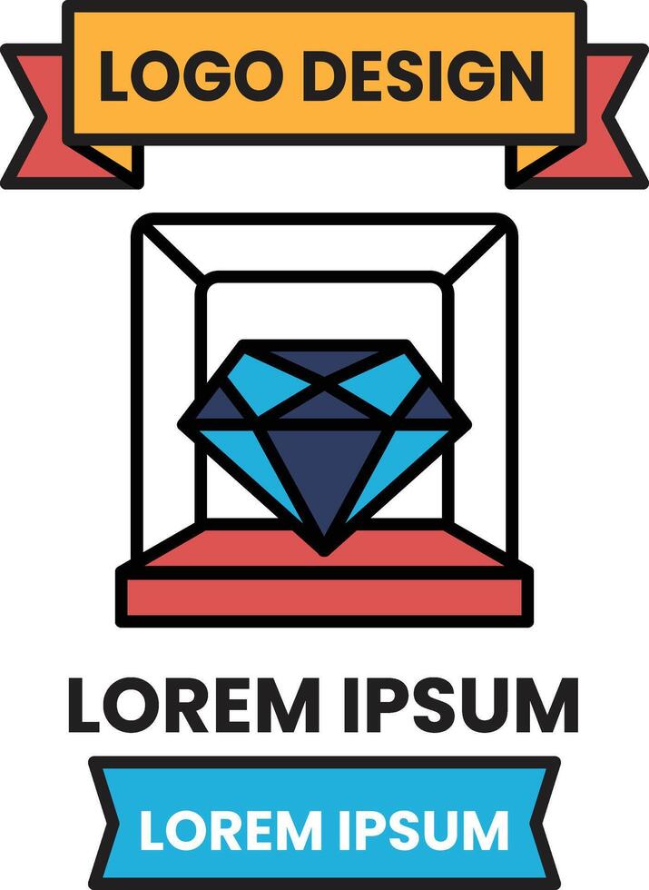 diamond is displayed in a glass vector