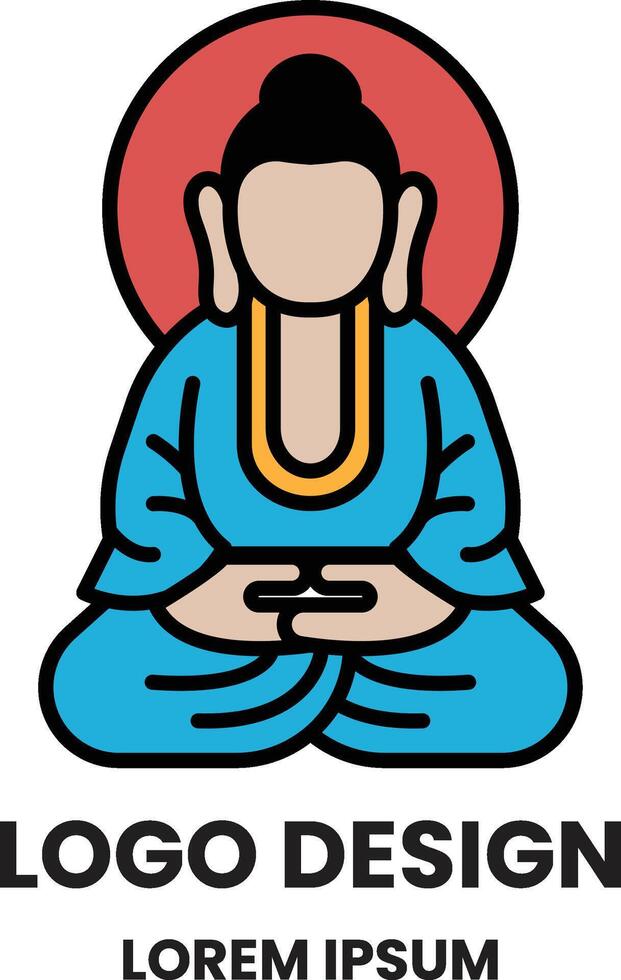 A blue figure with a red circle around it vector