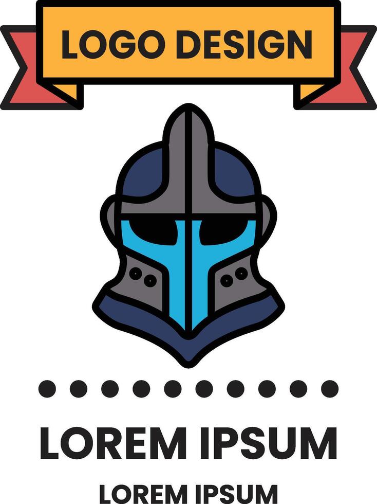 The logo is a helmet with a blue and black design vector