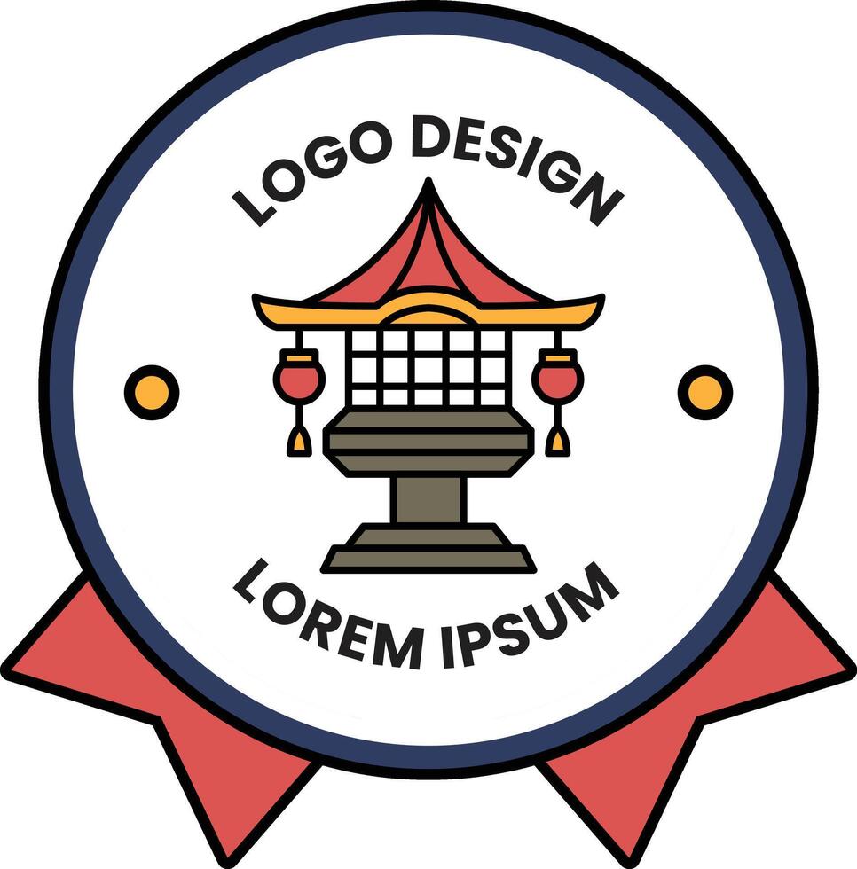 A logo design for a building vector