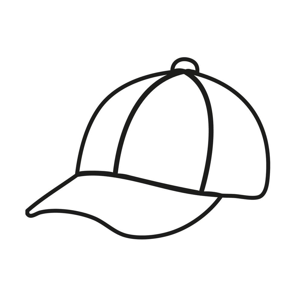 Hand drawn outline cap isolated on white background vector