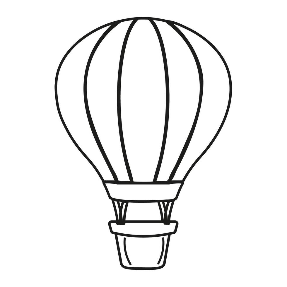 Hand drawn outline balloon isolated on white background vector