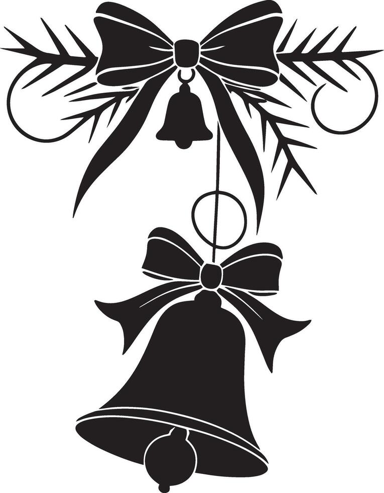Christmas bells and christmas tree vector
