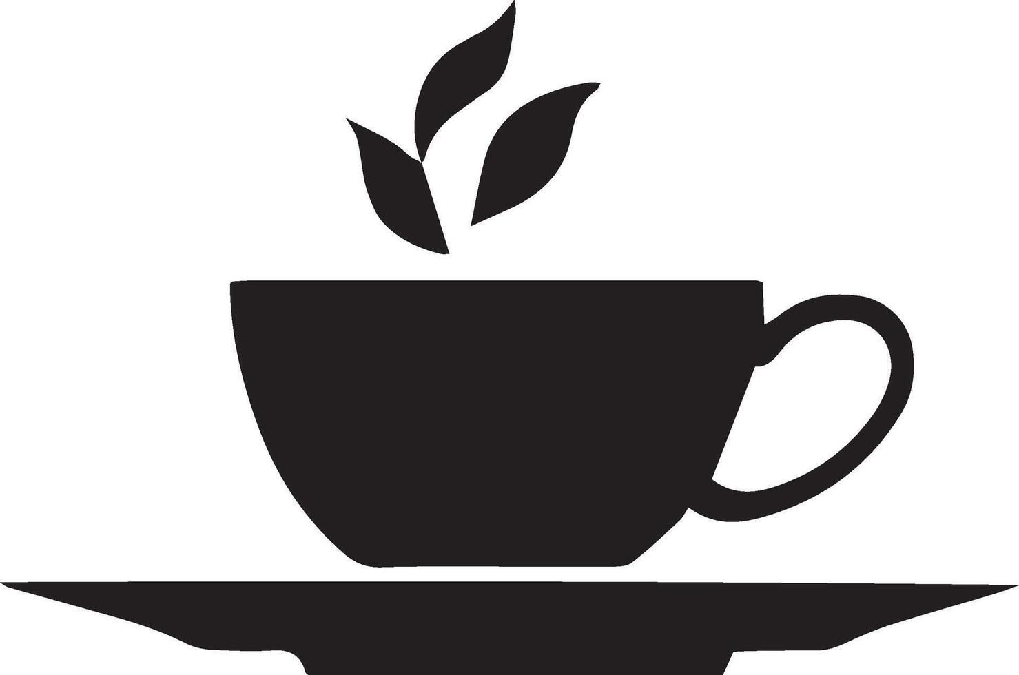 A black and white silhouette of a cup of coffee vector