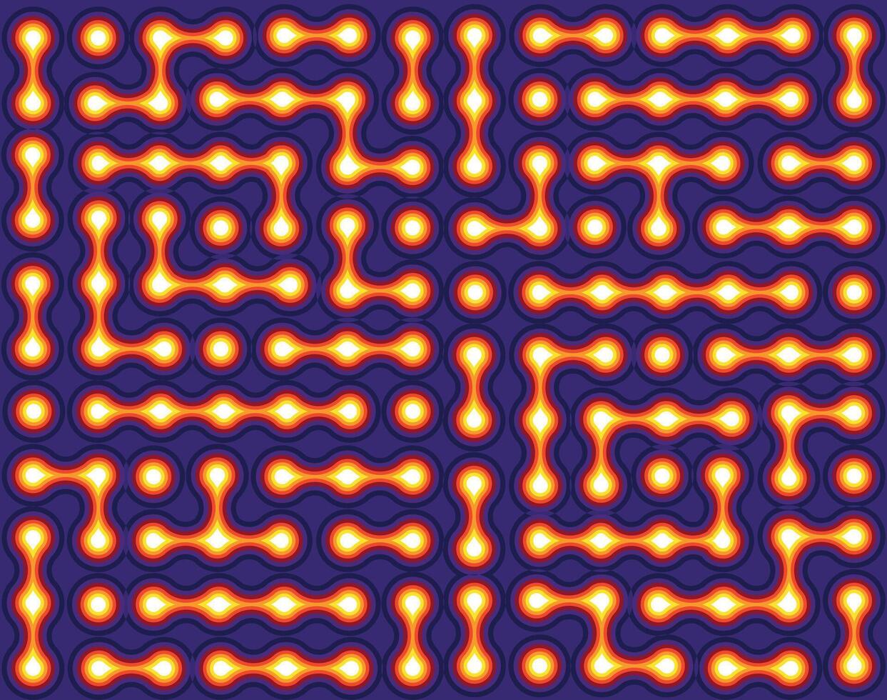Neon Red Data Stream. Glowing Cyber Maze. Abstract Red High-Tech Network with Electric Connections vector