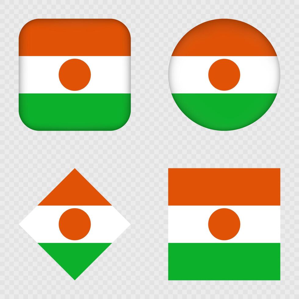 Niger Flag Icons Pack. vector