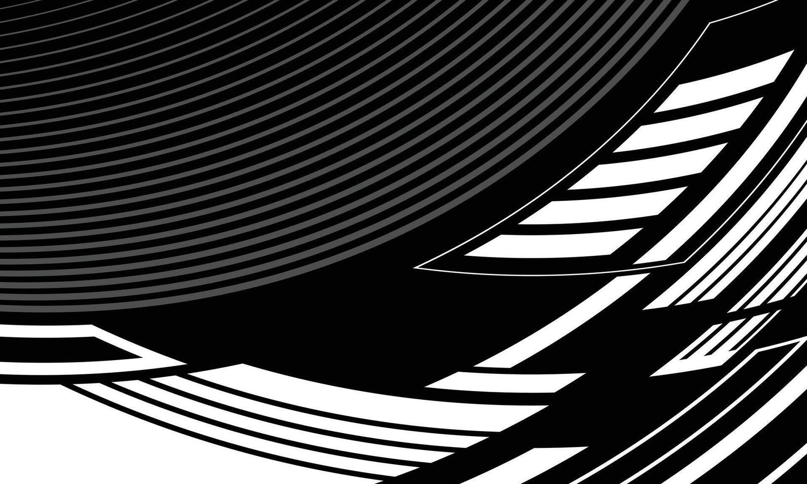 Monochrome geometric stripes racing background for car wrap sticker vector