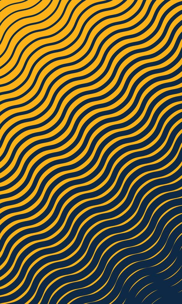 Abstract wavy yellow and blue stripes pattern wallpaper vector
