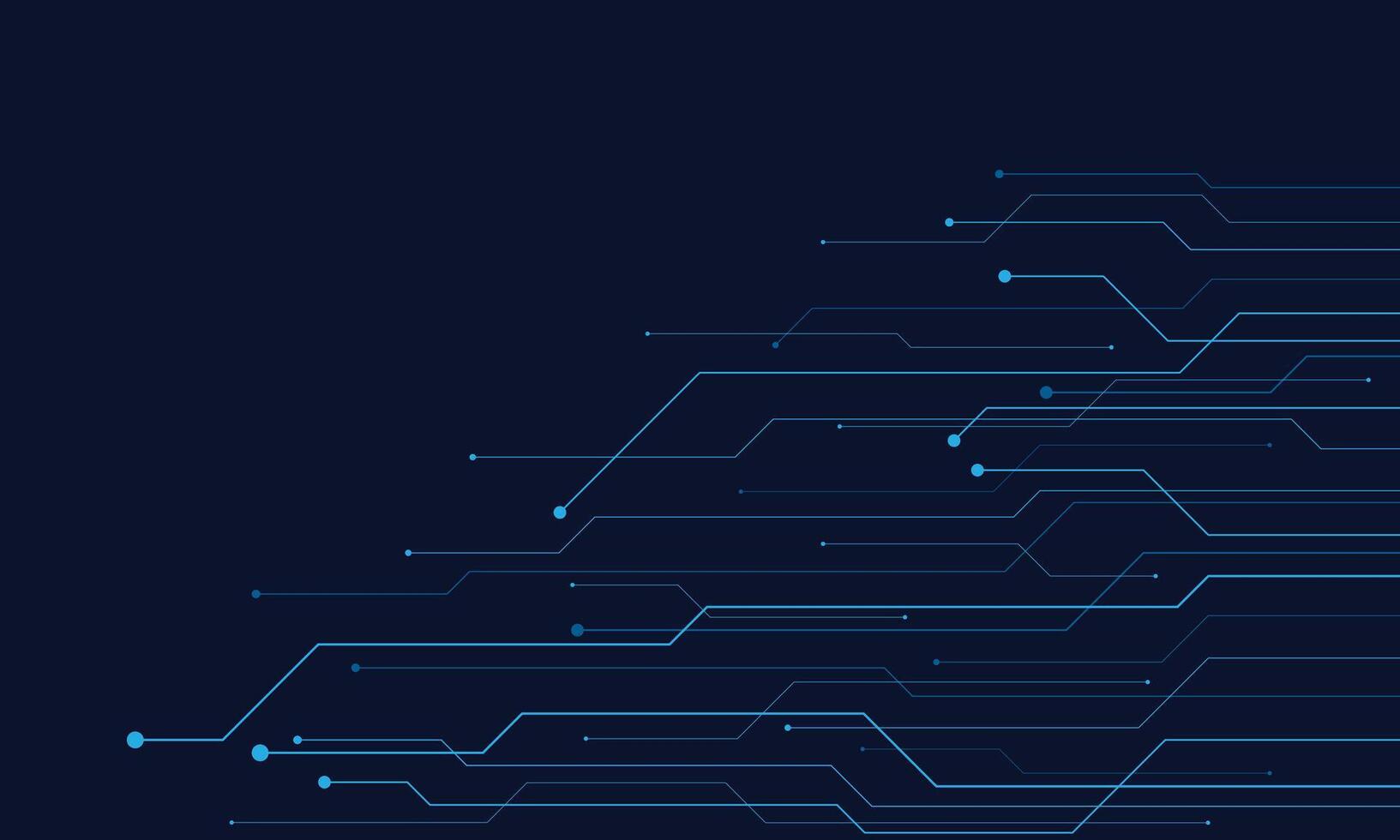 Abstract blue circuit board lines technology background vector