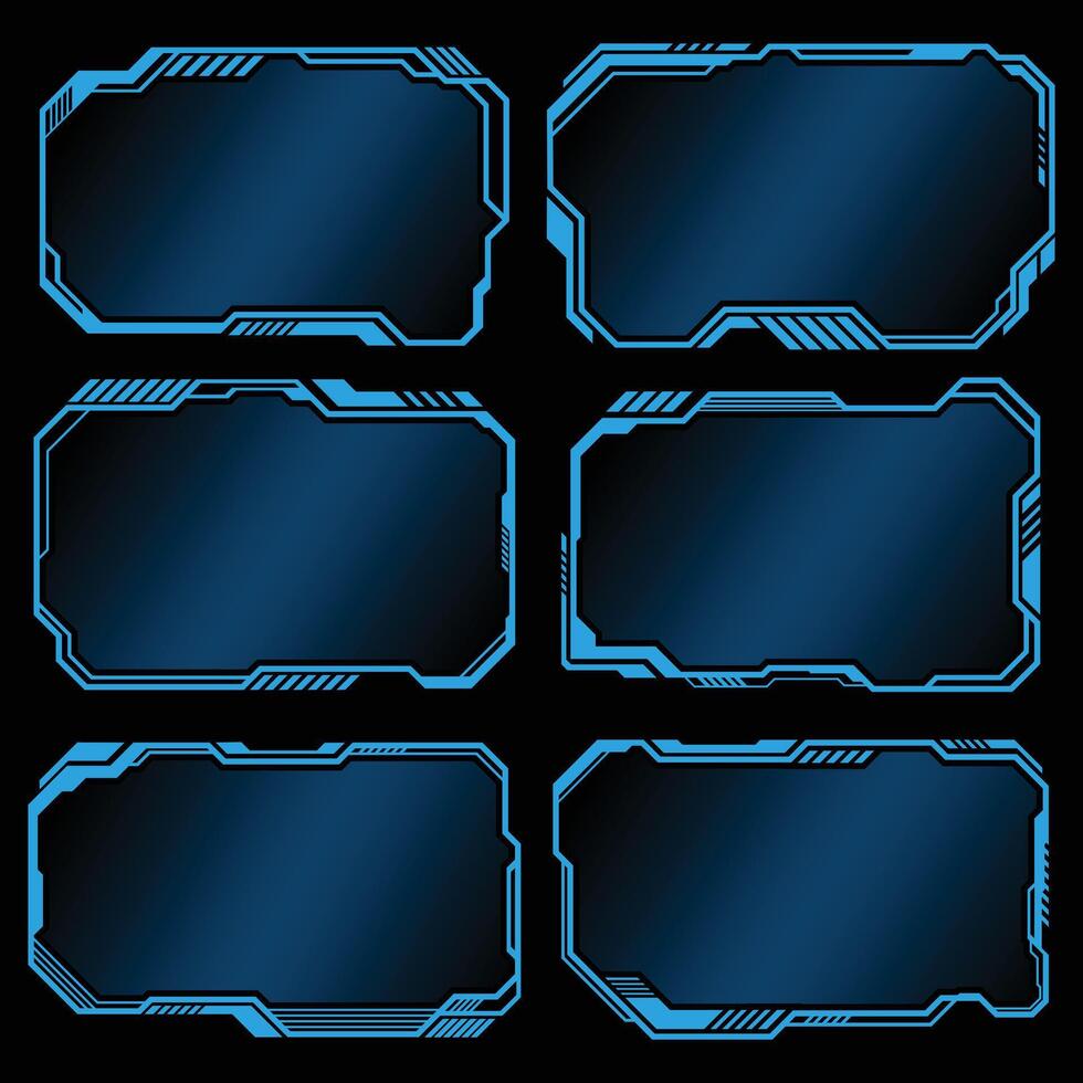 Different abstract futuristic hud frames collection vector