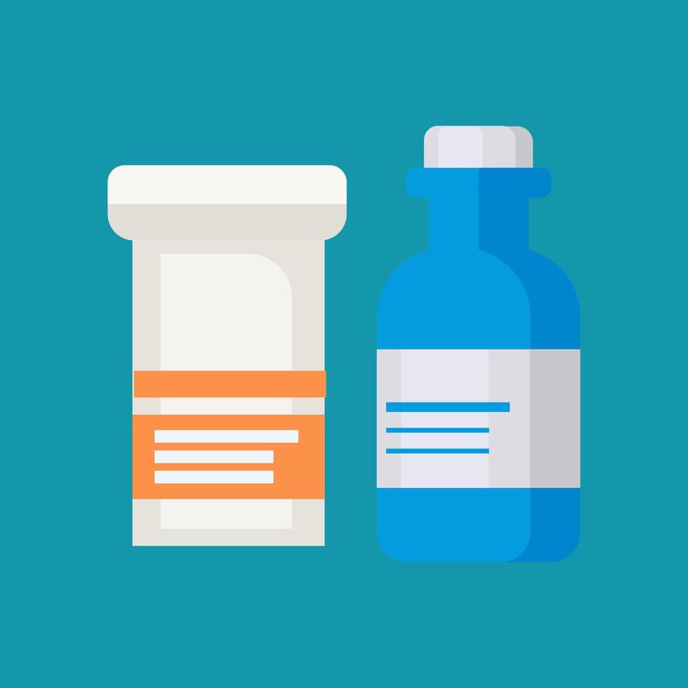 Two vials of medicines vector
