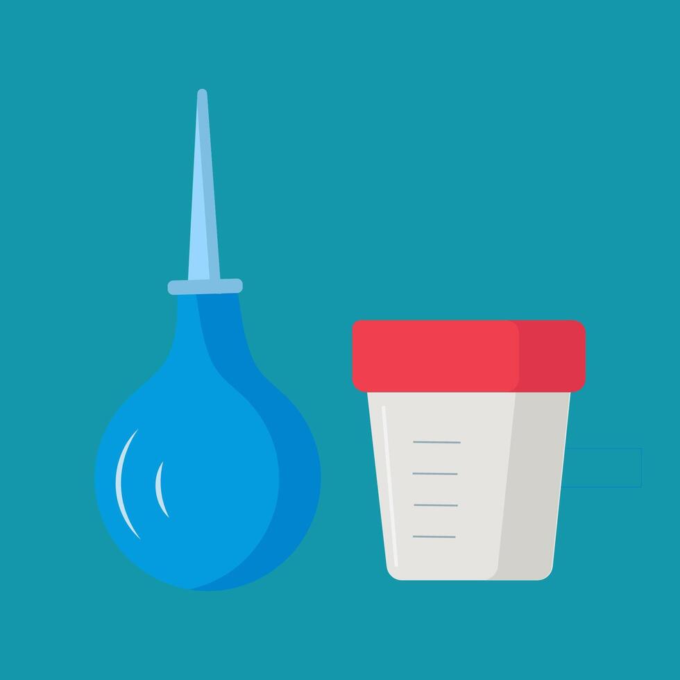medical enema and test jar vector