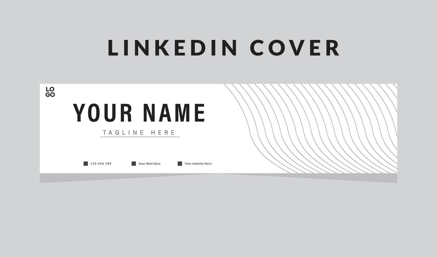 Modern White and Black LinkedIn Cover Template. Personal Branding Design vector