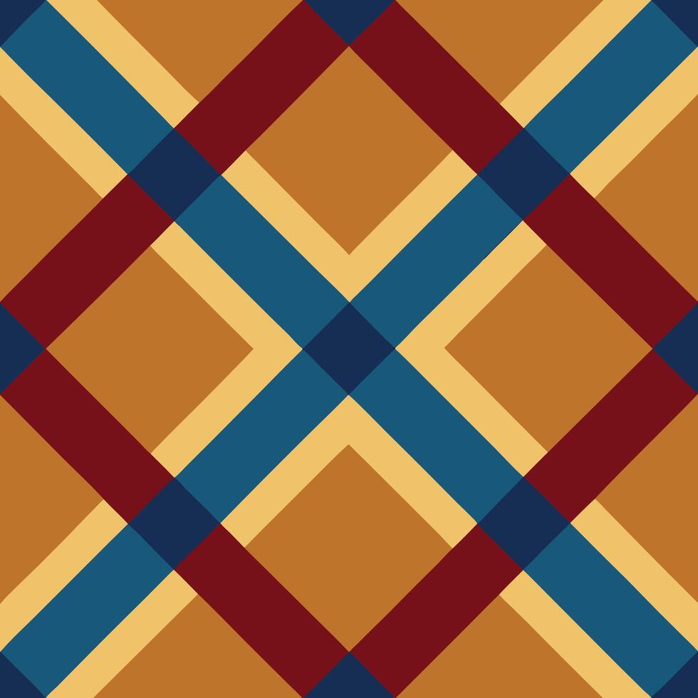 Handwoven Inspired Plaid Pattern A Fusion of Straight and Diagonal Lines vector
