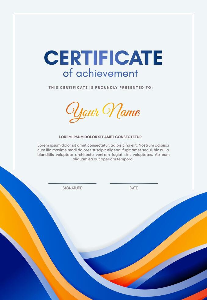 colorful diploma abstract award certificate design template vector