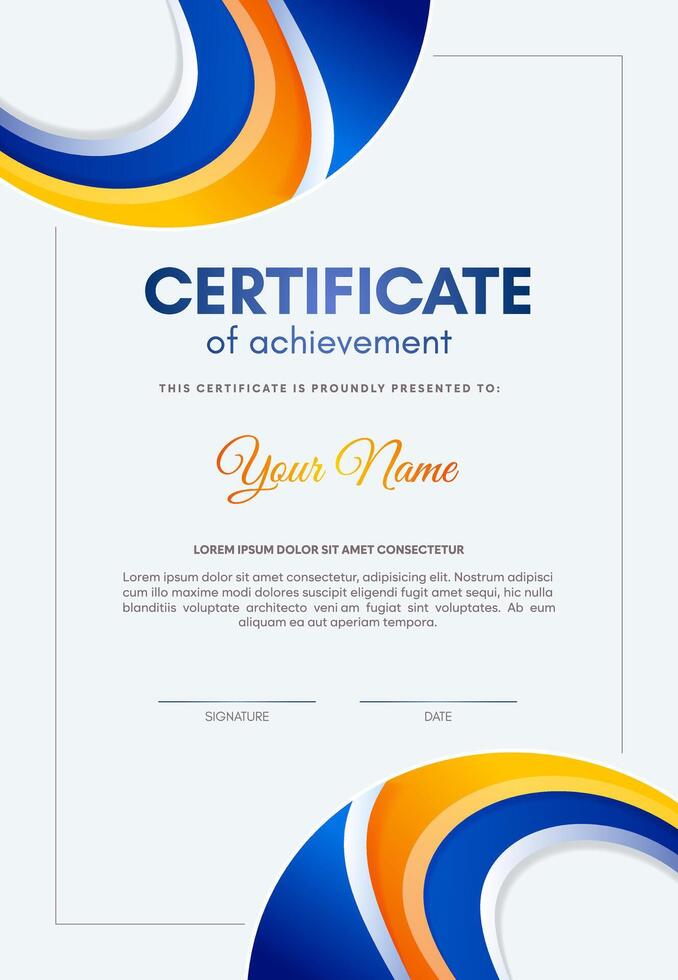 colorful abstract award certificate design template.. vector