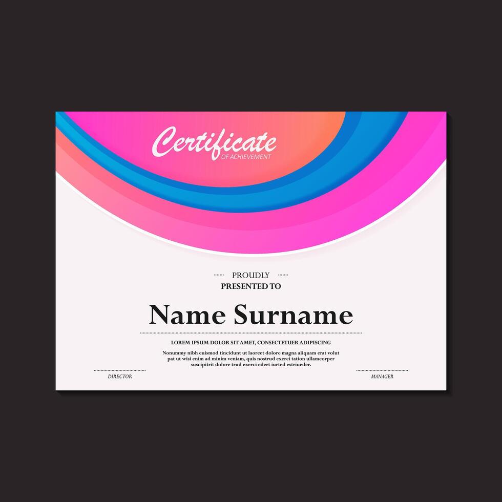 colorful diploma abstract award certificate vector