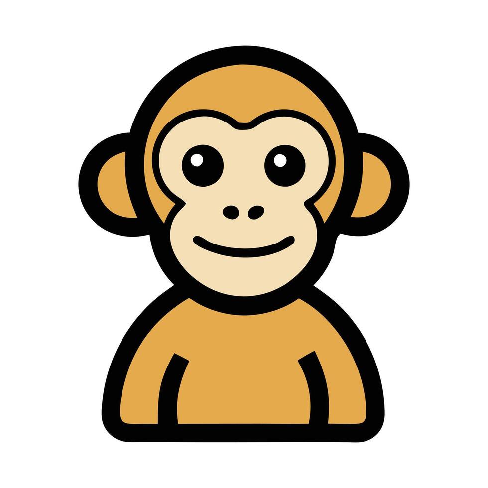 Simple and Clean Monkey Face Logo vector