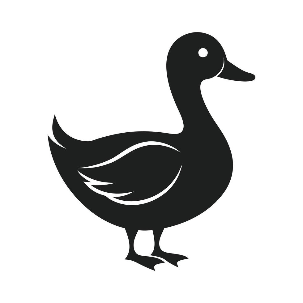 a black duck silhouette on a white background vector