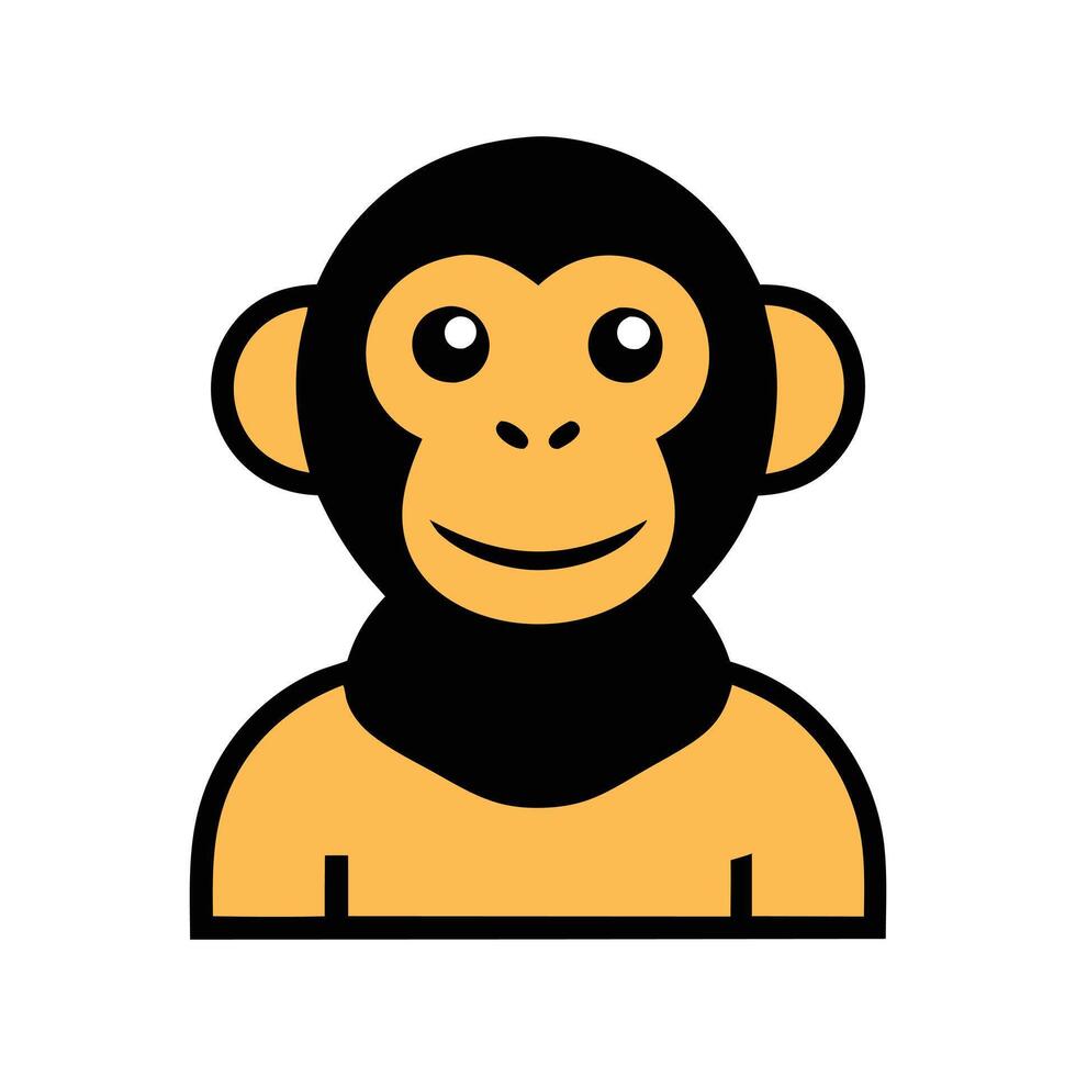 Minimalist Monkey Head in Modern Style vector
