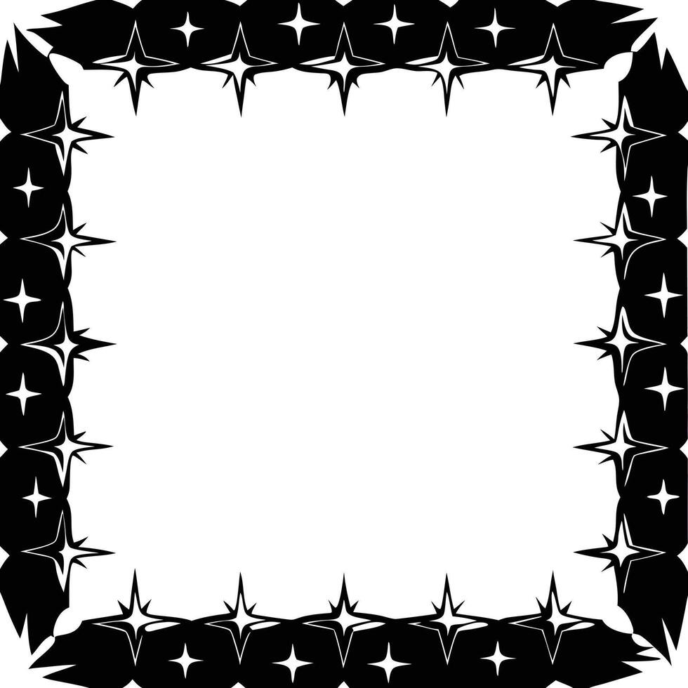 Black Starburst Border Frame Design Elegant, Stylish, and Simple vector