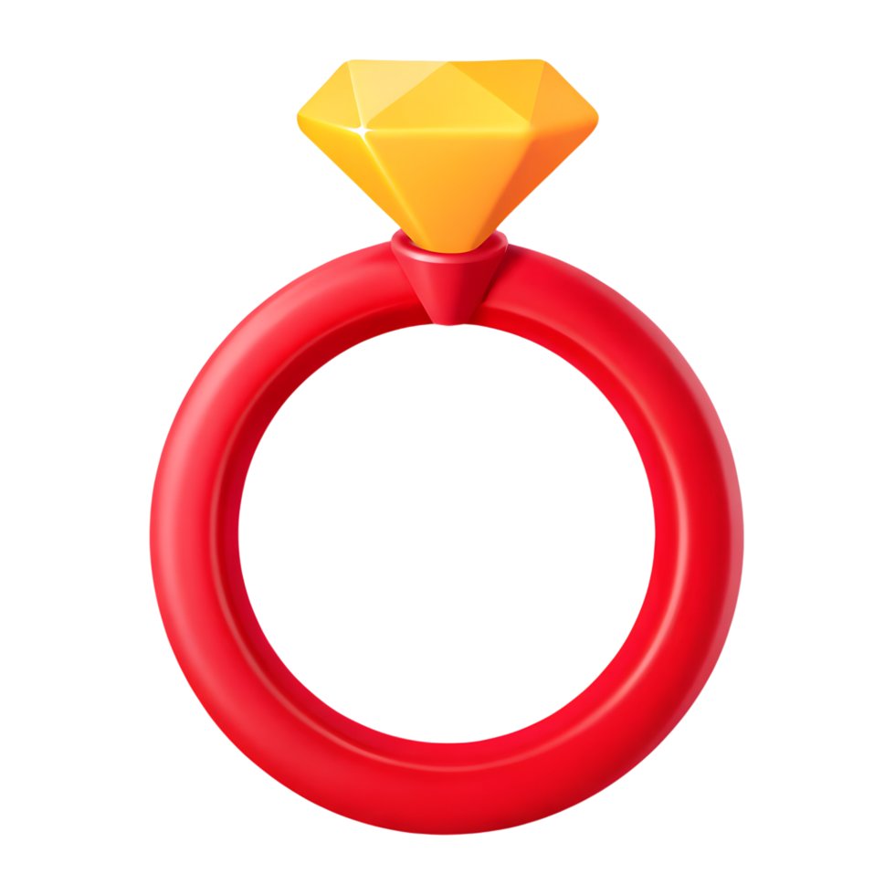A red ring with a yellow diamond on it png