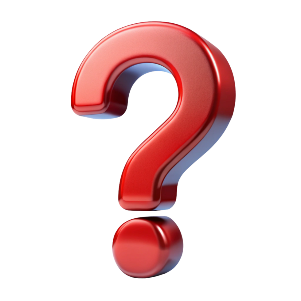 red question mark shape query symbol punctuation is isolated on transparent background png