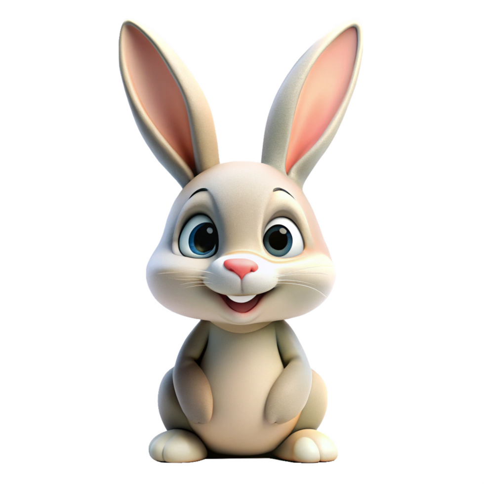 cute rabbit is isolated on transparent background png