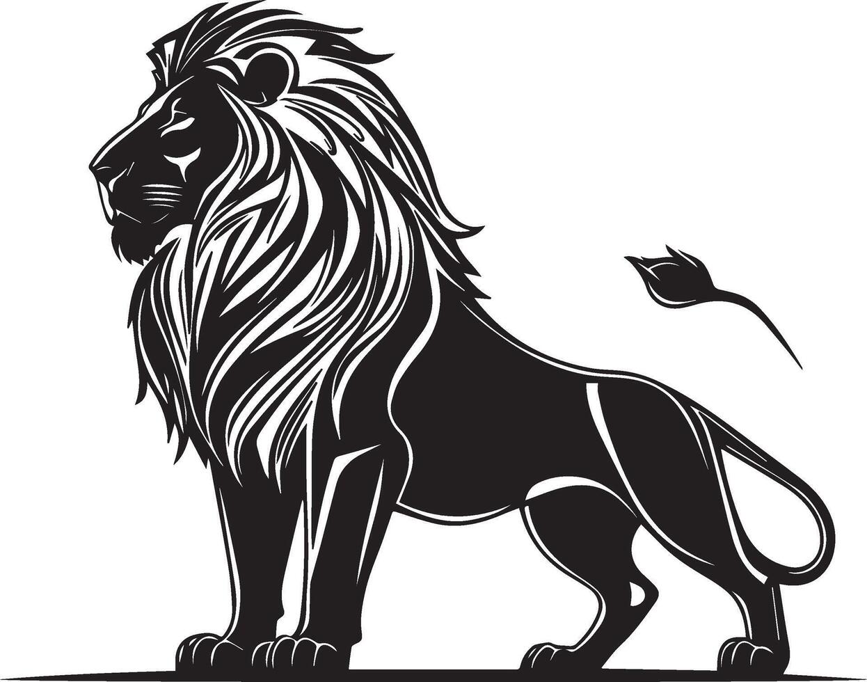 Lion silhouette animal vector