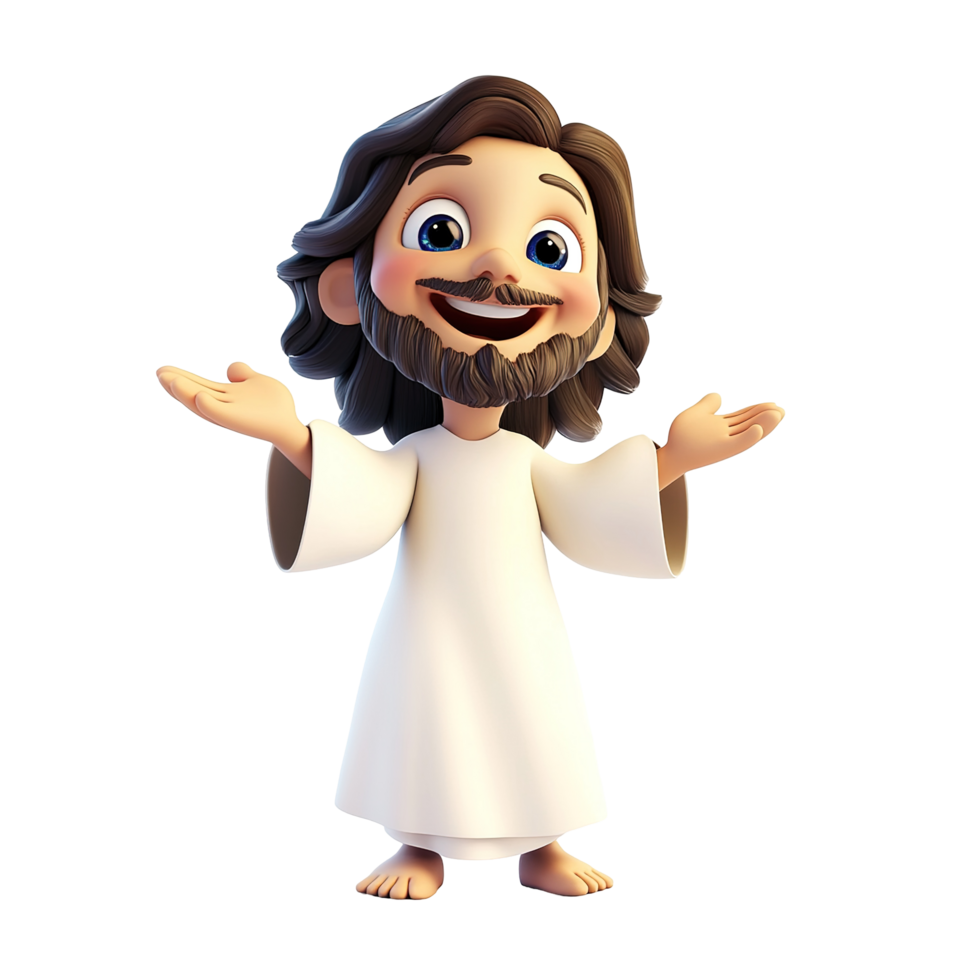A Cartoon Depiction Of A Young Jesus Christ Isolated on Transparent Background png