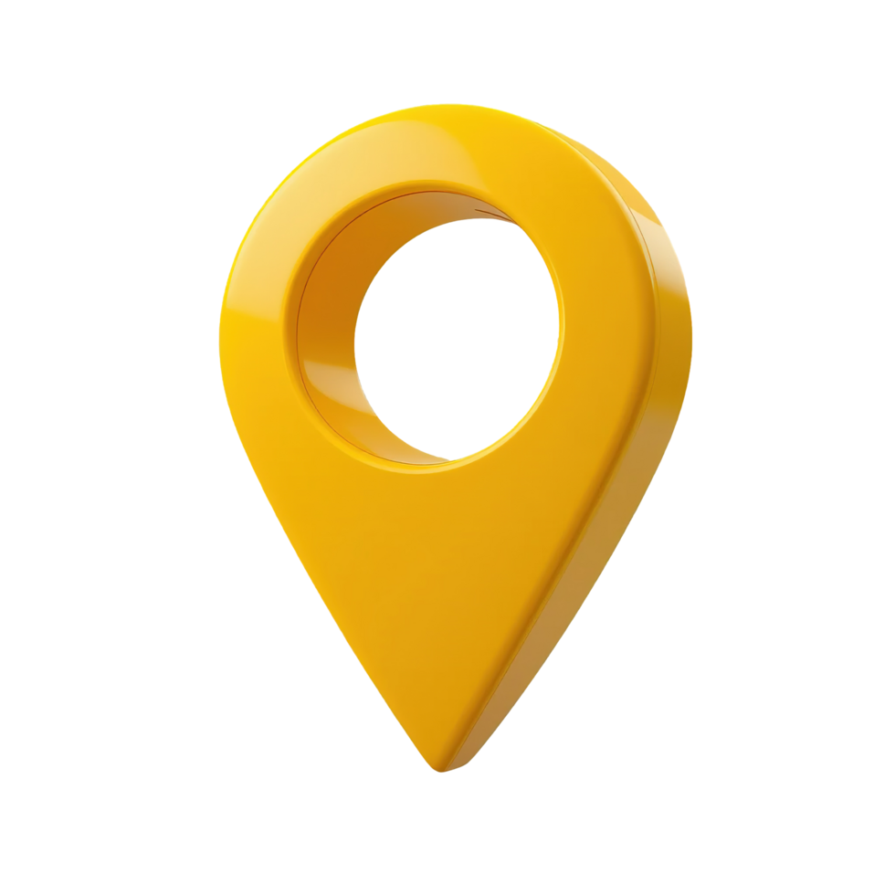 A Three Dimensional Yellow Location Pointer Icon png