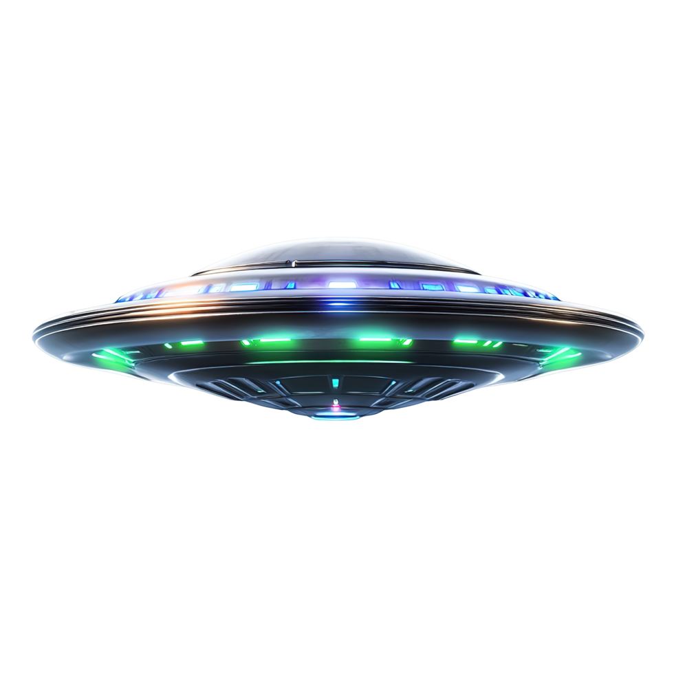 A Futuristic Spaceship Hovers In Darkness png