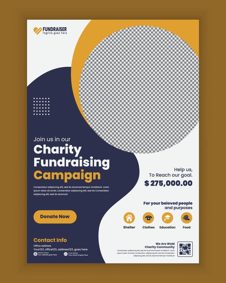 Charity and donation flyer design Template vector