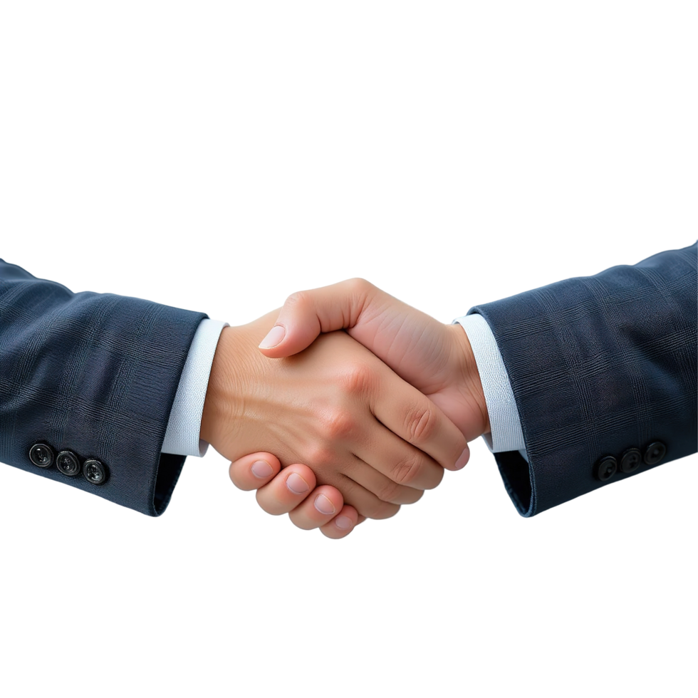 Two Businesspeople Shake Hands In Agreement Isolated on Transparent Background png