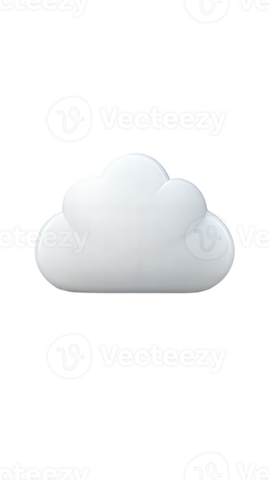 Minimalist white cloud icon on a black background, cloud computing and technology concept. png