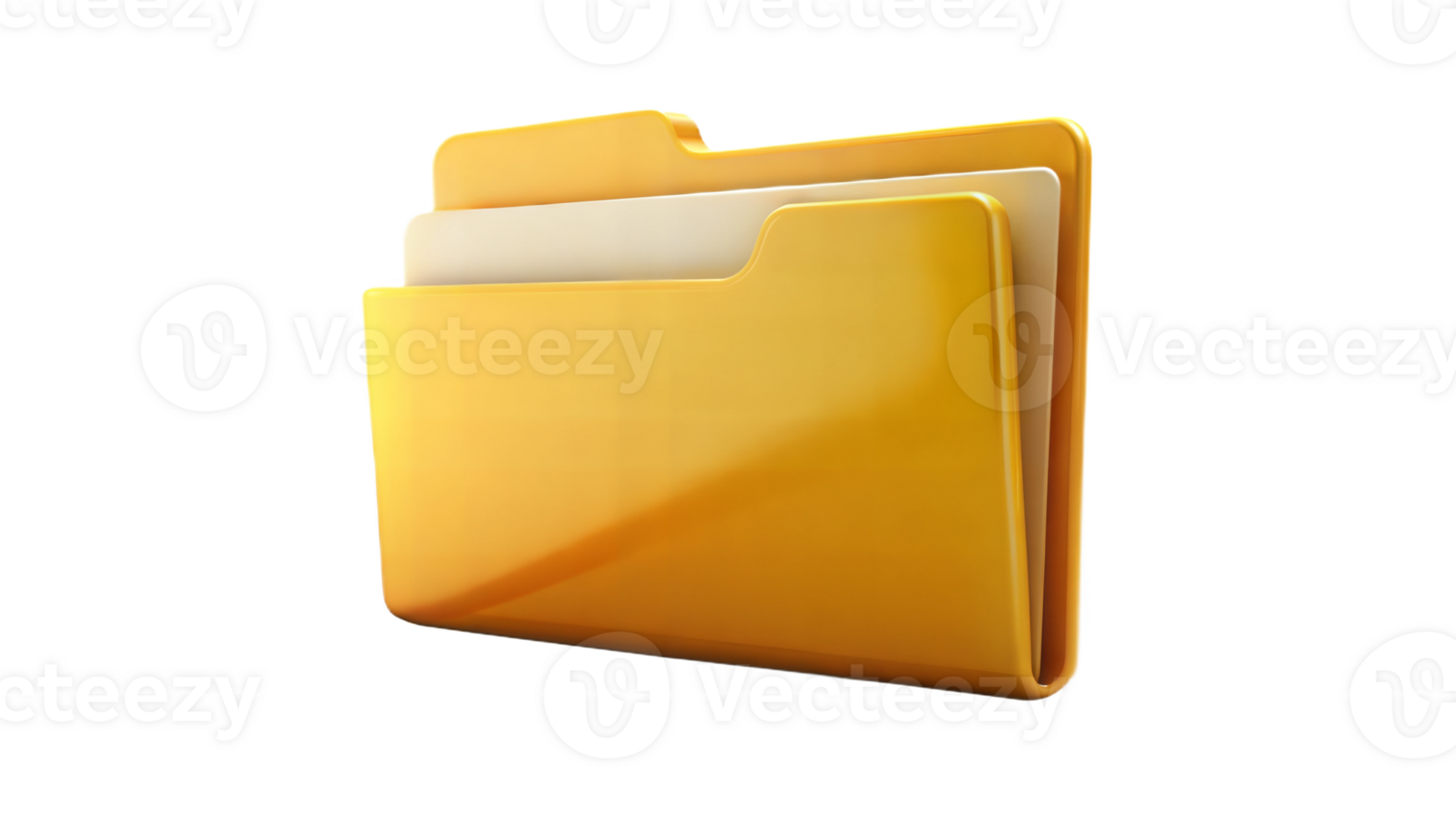 Yellow folder icon on a black background, file organization and storage concept. png