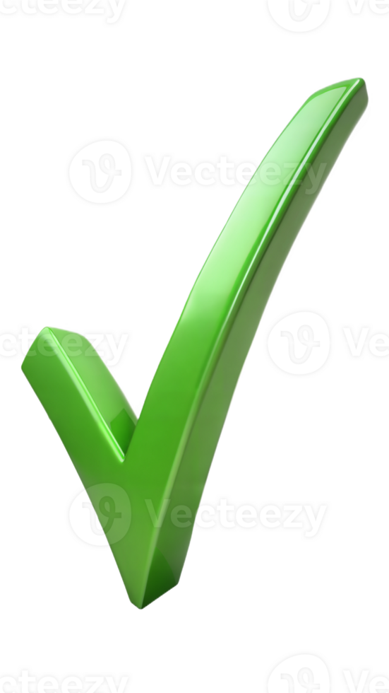 Large green checkmark icon on a grey background, symbol of confirmation and approval. png