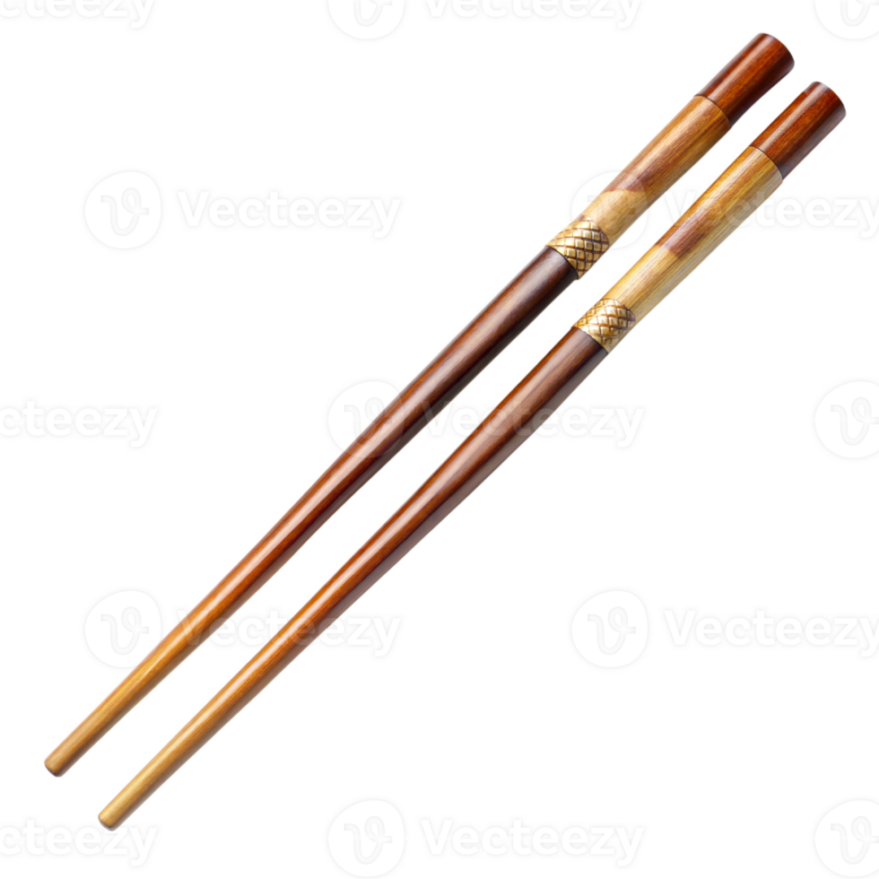 Pair of chopsticks on a black background, symbol of traditional eating utensils. png