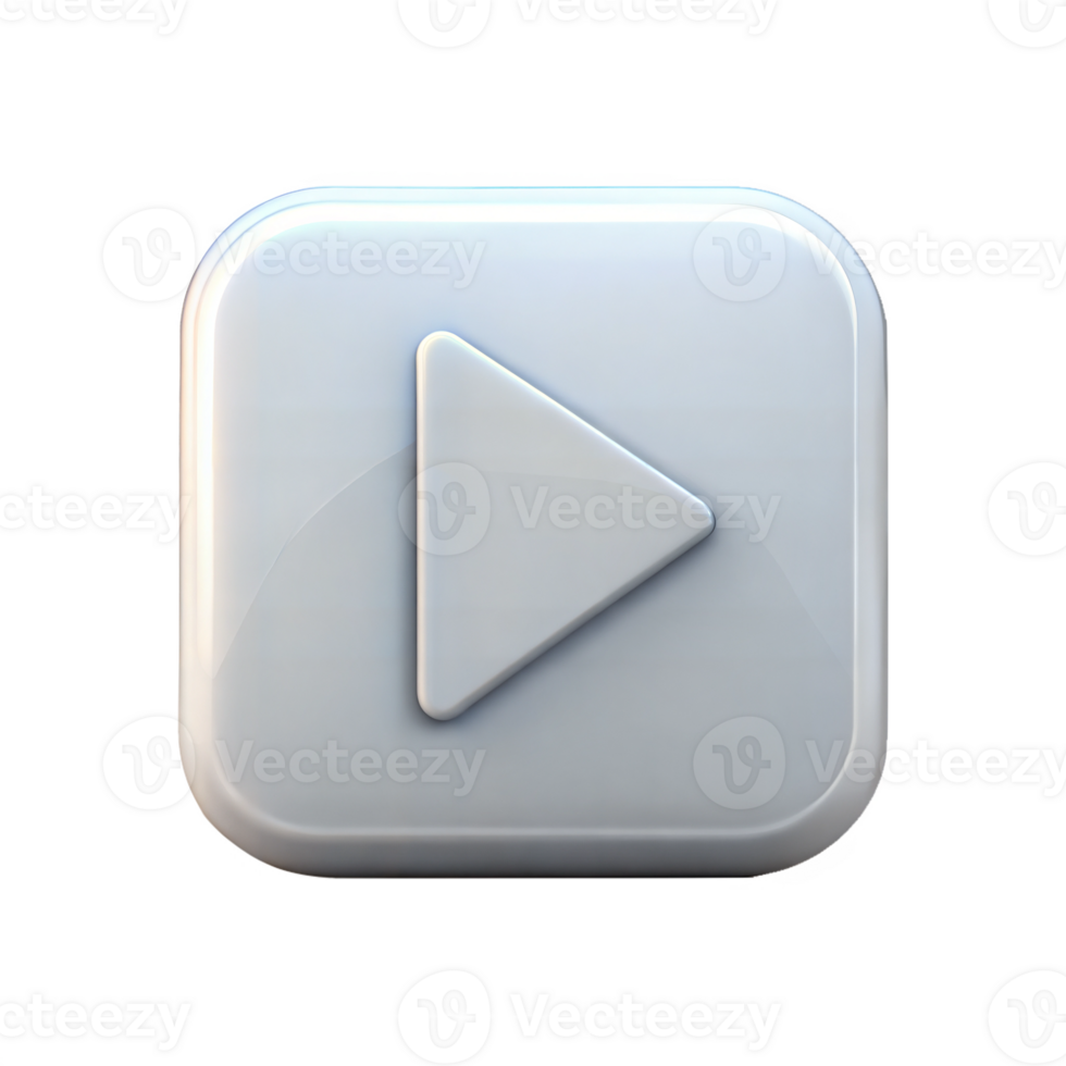 White play button on black background, symbolizing media control and digital interaction. png