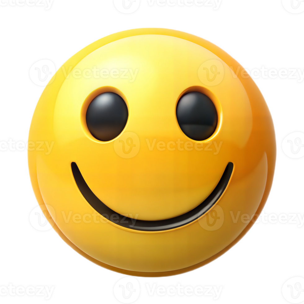 Yellow smiling emoji icon isolated on black, symbolizing positivity and online communication. png
