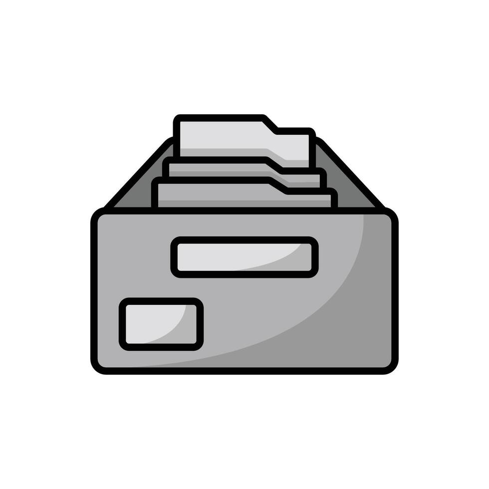 Wooden File Drawer Icon vector