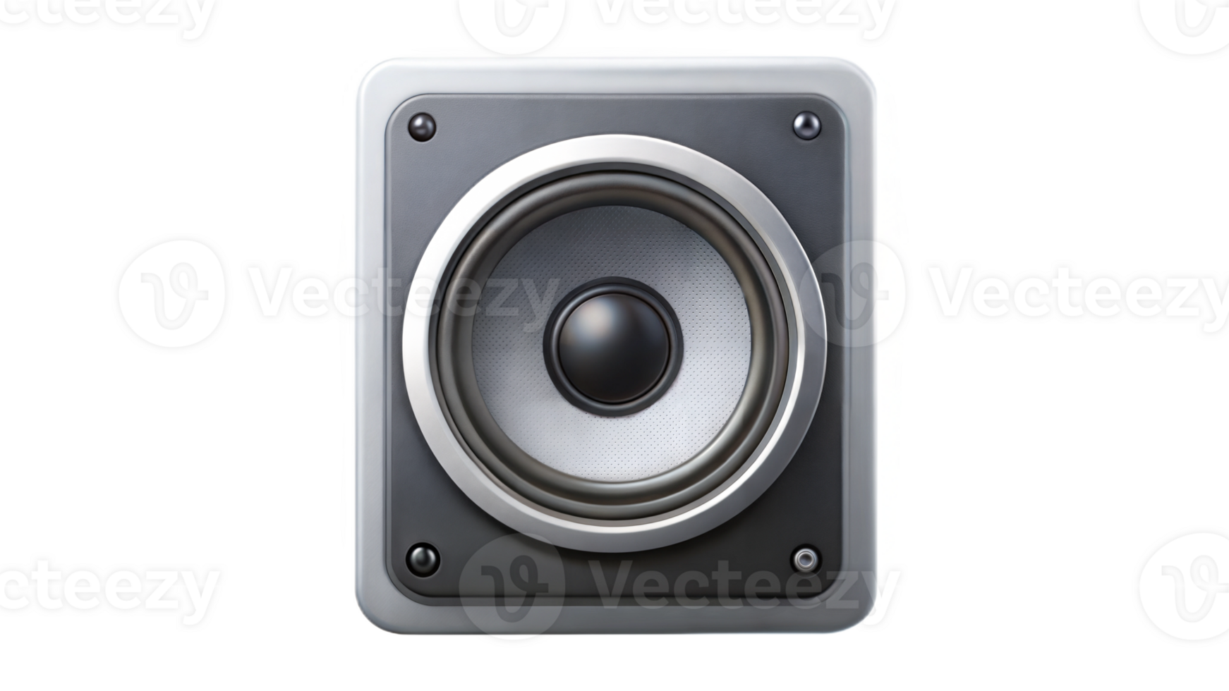 Gray speaker icon isolated on black, symbolizing sound, audio equipment, and media playback. png