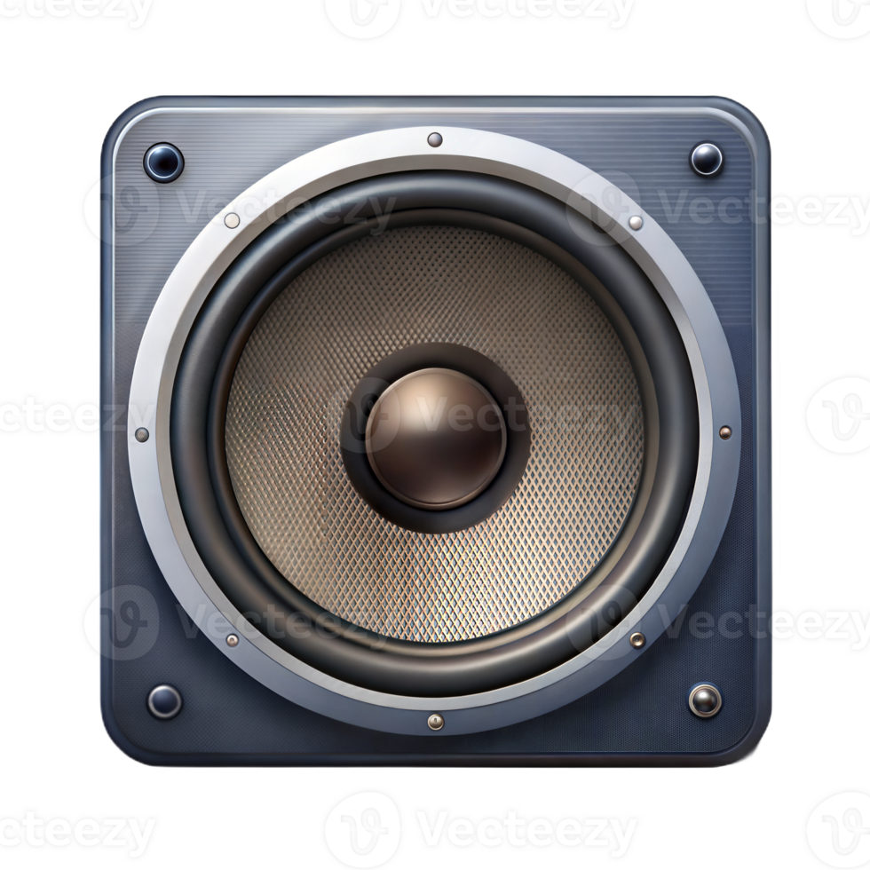 Gray speaker icon isolated on black, symbolizing sound, audio playback, and media devices. png